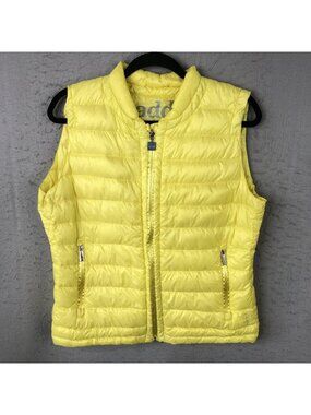 Add Vest Womens 44 Yellow Quilted Down Puffer Lightweight Zip Pockets Outdoor
